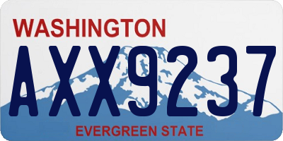 WA license plate AXX9237