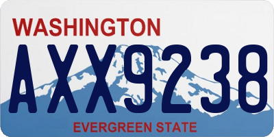 WA license plate AXX9238