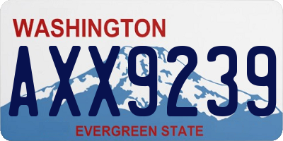 WA license plate AXX9239