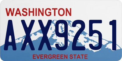 WA license plate AXX9251