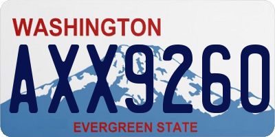 WA license plate AXX9260