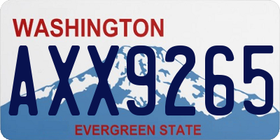 WA license plate AXX9265