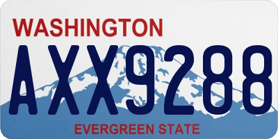 WA license plate AXX9288