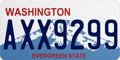 WA license plate AXX9299