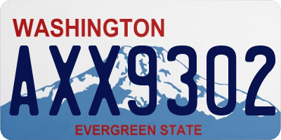 WA license plate AXX9302