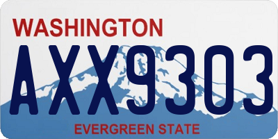 WA license plate AXX9303