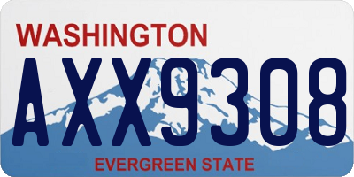 WA license plate AXX9308