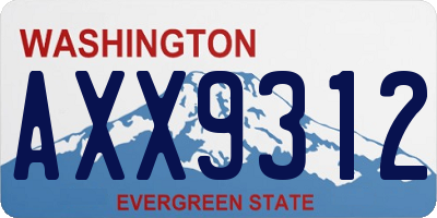 WA license plate AXX9312