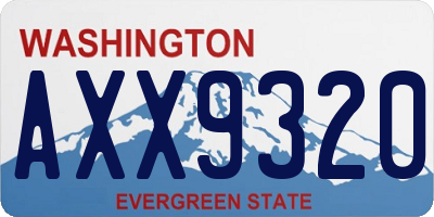 WA license plate AXX9320