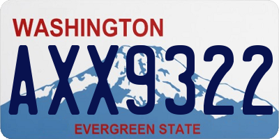 WA license plate AXX9322