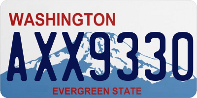WA license plate AXX9330