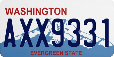 WA license plate AXX9331