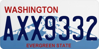 WA license plate AXX9332