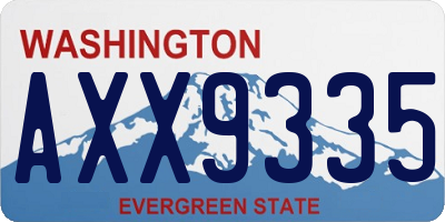 WA license plate AXX9335