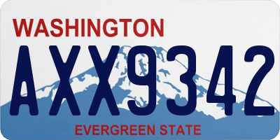 WA license plate AXX9342