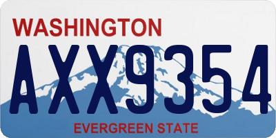 WA license plate AXX9354