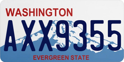 WA license plate AXX9355