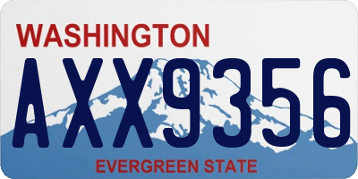 WA license plate AXX9356