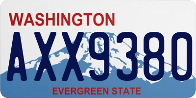 WA license plate AXX9380