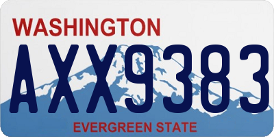 WA license plate AXX9383