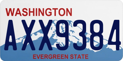 WA license plate AXX9384