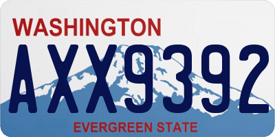 WA license plate AXX9392