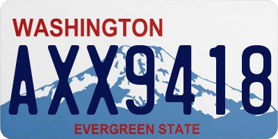 WA license plate AXX9418