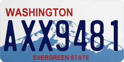 WA license plate AXX9481