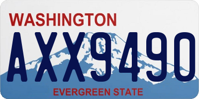 WA license plate AXX9490