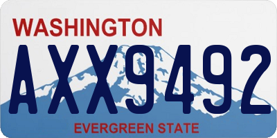 WA license plate AXX9492