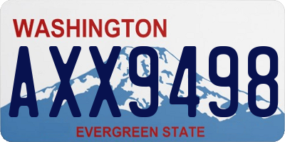 WA license plate AXX9498
