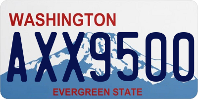 WA license plate AXX9500