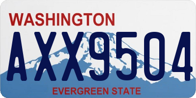 WA license plate AXX9504