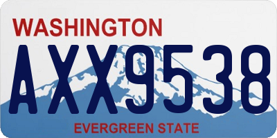 WA license plate AXX9538