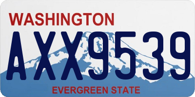 WA license plate AXX9539