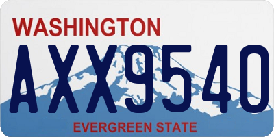 WA license plate AXX9540