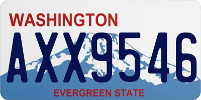 WA license plate AXX9546