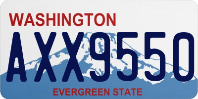 WA license plate AXX9550
