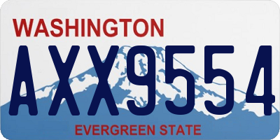 WA license plate AXX9554