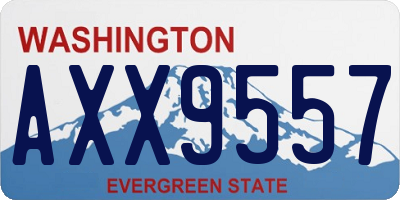 WA license plate AXX9557