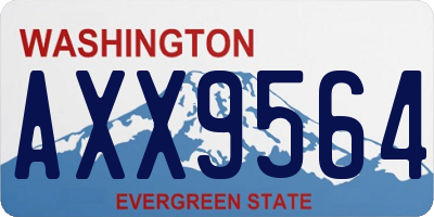 WA license plate AXX9564