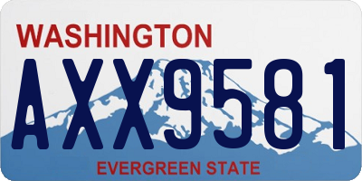 WA license plate AXX9581