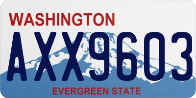 WA license plate AXX9603