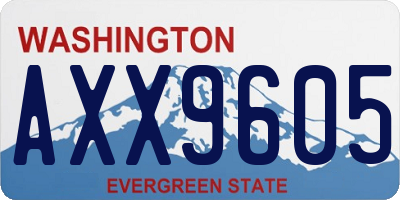 WA license plate AXX9605