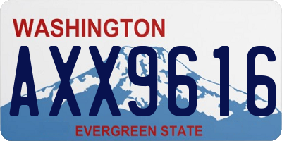 WA license plate AXX9616