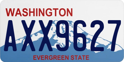 WA license plate AXX9627
