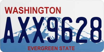 WA license plate AXX9628