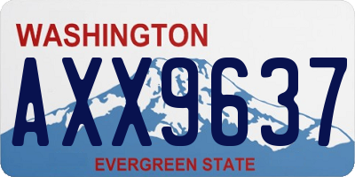 WA license plate AXX9637