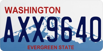 WA license plate AXX9640
