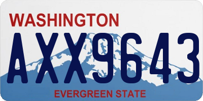 WA license plate AXX9643